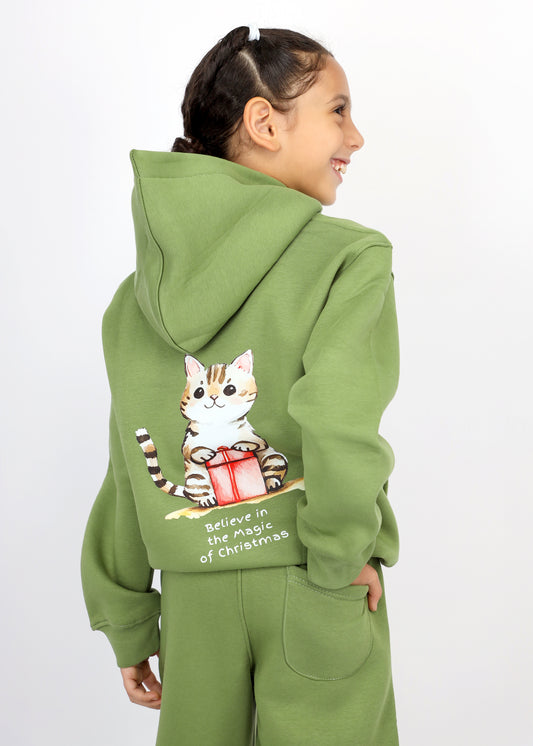 Christmas Cat OLIVE GREEN SET